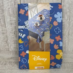 Disney Summer Tablecloth PEVA Vinyl Mickey & Friends 60”x102” Blue Floral New